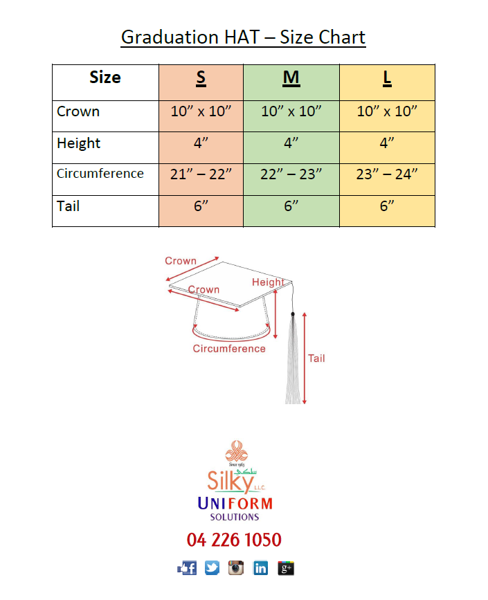 Cap And Gown Cap Size Chart